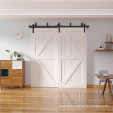 New Arrivals Zmabia White Minimalist Hung Save Space Front Entry wood Barn Door For Villa